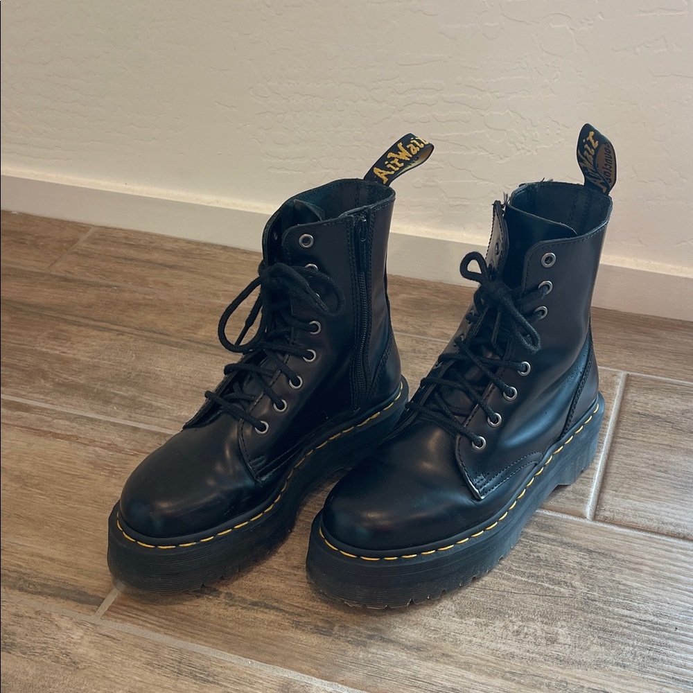 Dr. Martens Jadon Boots with Yellow Stitching